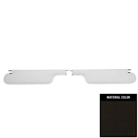 Coupe Sun Visors, Black Ribbed Grain