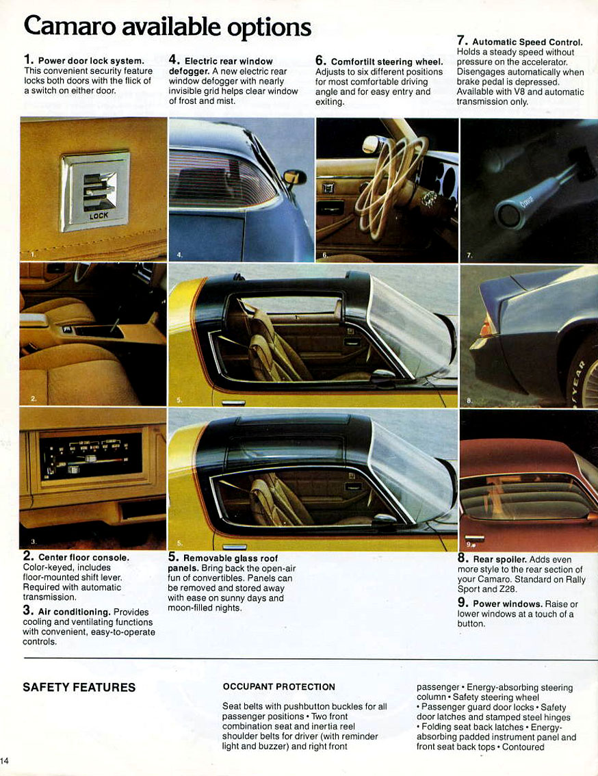 1979 Camaro OEM Brochure - Camaro Available Options