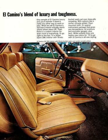 1970 El Camino OEM Brochure Page 5