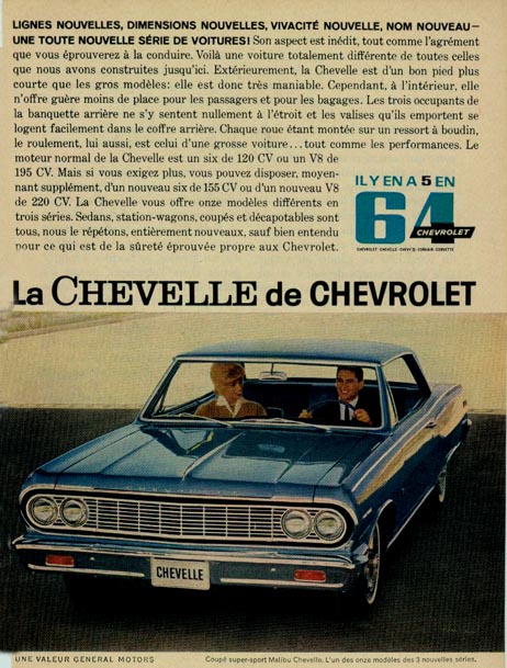 1964 Chevelle Canadian Print Ad