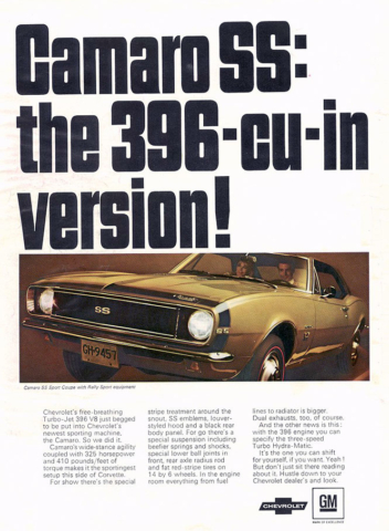 Camaro SS: The 396-cu-in Version!