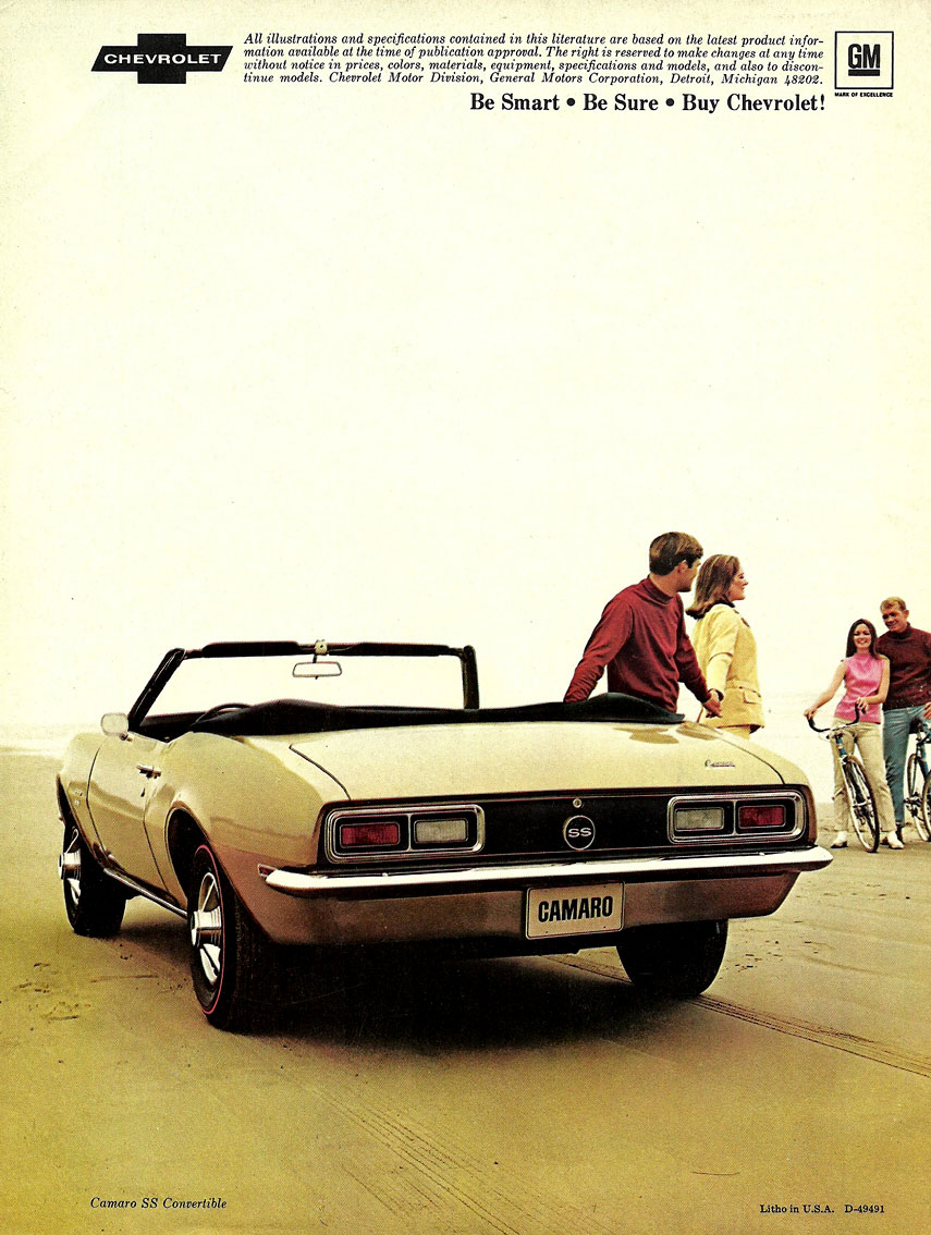 1968 Camaro. Be Smart, Be Sure, Buy Chevrolet!