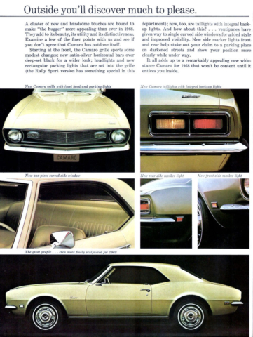 1968 Camaro Exterior Features