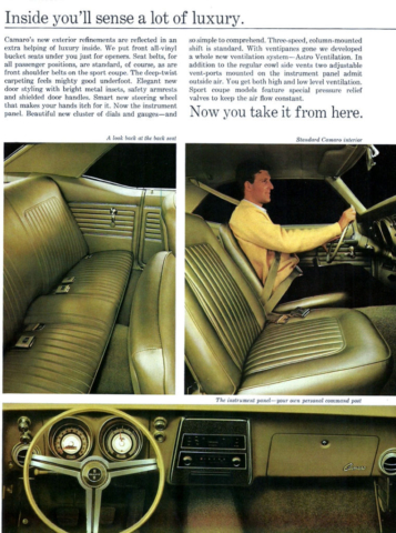 1968 Camaro Interior Features