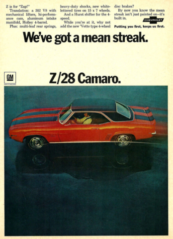 1969 Camaro Z/28 - We've got a mean streak.