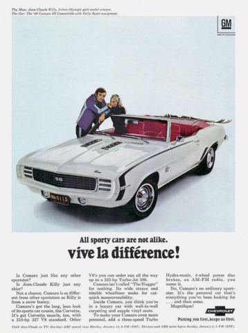 1969 Camaro - Olympian Jean-Claude Killy