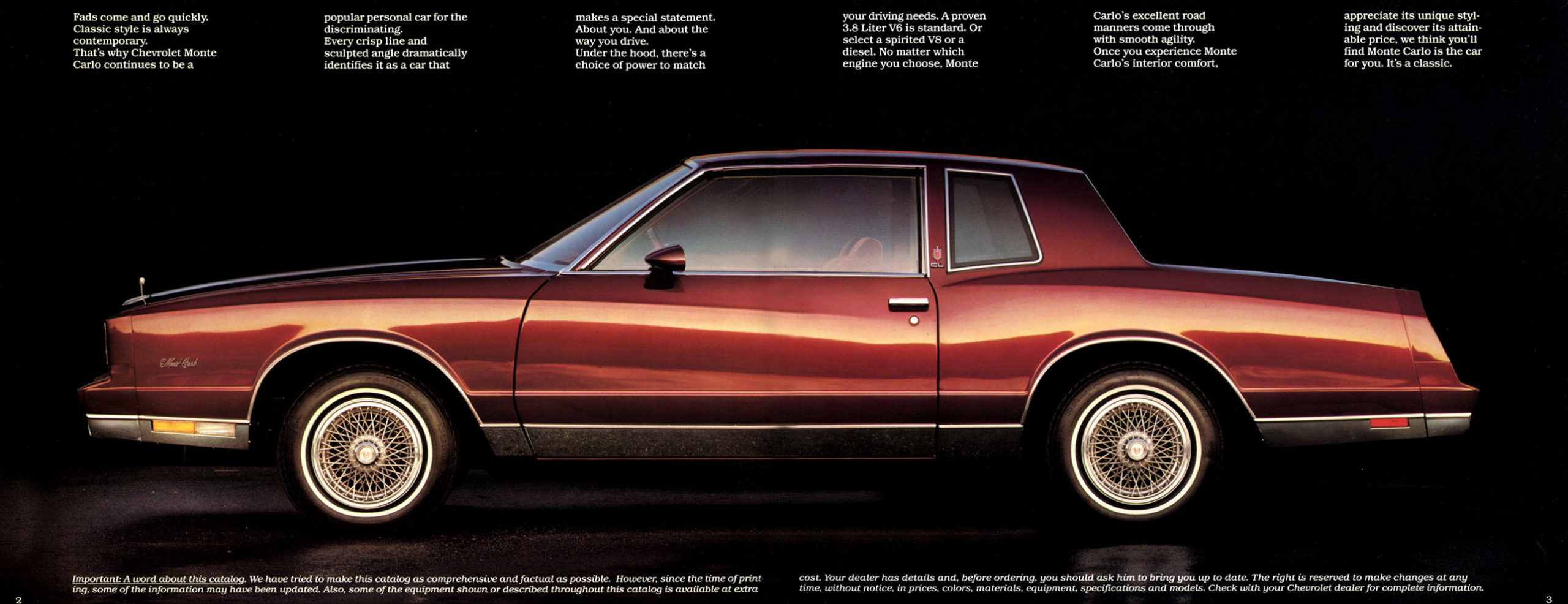 1983 Monte Carlo Parts and Restoration Specifications