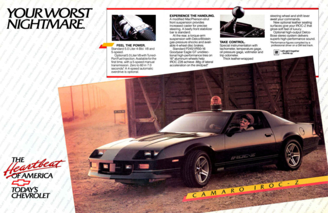 1987 Camaro OEM Brochure Iroc-Z