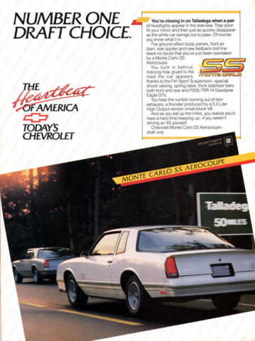 1987 Monte Carlo OEM Brochure SS Aerocoupe