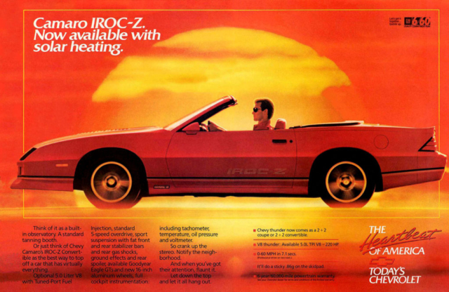 1988 Camaro Convertible Ad