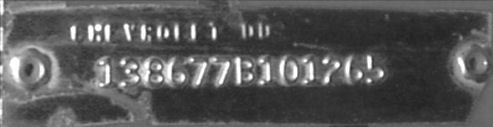 Chevelle vin tag