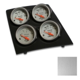 1968-1969 Camaro Console Gauge Quad Pod, Brushed Alum, Ultra Lite Gauges Image