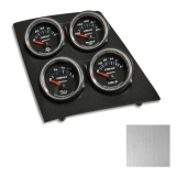 1968-1974 Nova Console Gauge Quad Pod, Brushed Alum, Cobalt Gauges Image