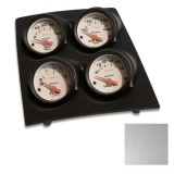 1968-1969 Camaro Console Gauge Quad Pod, Brushed Alum, Phantom Gauges Image