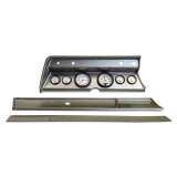 1966 Chevelle 6 Gauge Panel Brushed Alum. With Auto Meter Phantom Gauges Image