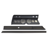 1967 Chevelle 6 Gauge Panel Black With Auto Meter Carbon Fiber Gauges Image