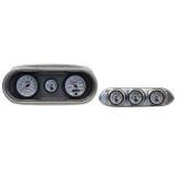 1962-1964 Nova 6 Gauge Panel Brushed Aluminum With Auto Meter Phantom Ii Gauges Image