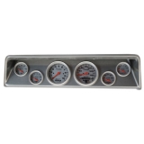 1966-1967 Nova 6 Gauge Panel Brushed Alum. With Auto Meter Ultra-Lite Gauges Image