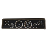 1966-1967 Nova 6 Gauge Panel Black With Auto Meter Carbon Fiber Gauges Image