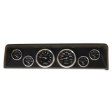 1966-1967 Nova 6 Gauge Panel Black With Auto Meter Carbon Fiber Gauges Image