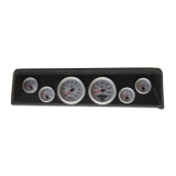 1966-1967 Nova 6 Gauge Panel Black With Auto Meter Ultra-Lite 2 Gauges Image