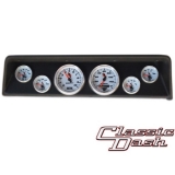 1966-1967 Nova 6 Gauge Panel Black With Auto Meter C2 Gauges Image