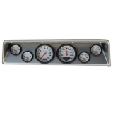 1966-1967 Nova Classic Dash Panel Brushed Alum. w/ Auto Meter Mech. Phantom Gauges Image