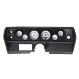 1968 Nova 6 Gauge Panel Black With Auto Meter Phantom Gauges Image