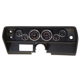 1968 Nova 6 Gauge Panel Black With Auto Meter Carbon Fiber Gauges Image