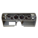 1968 Nova 6 Gauge Panel Brushed Alum. With Auto Meter Sport-Comp Mechanical Gauges Image