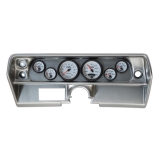 1968 Nova 6 Gauge Panel Brushed Alum. With Auto Meter Phantom 2 Gauges Image