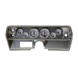 1968 Nova 6 Gauge Panel Brushed Alum. With Auto Meter C2 Gauges Image