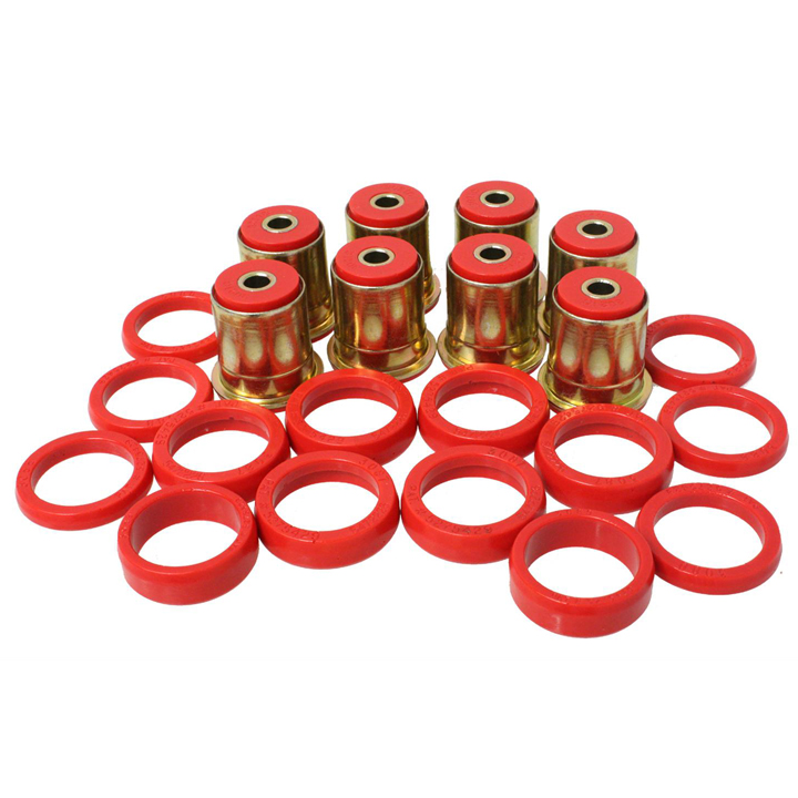 1965-1977 Chevelle Poly Rear Control Arm Bushing Kit Red: 3-3132R