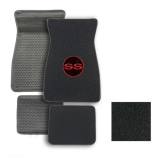 1964-1973 Chevrolet ACC Carpeted Floor Mats SS Circle Logo 01 Black Image
