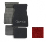 1974-1977 Chevelle ACC Carpeted Floor Mats Chevelle Logo 8801 Flame Red Image
