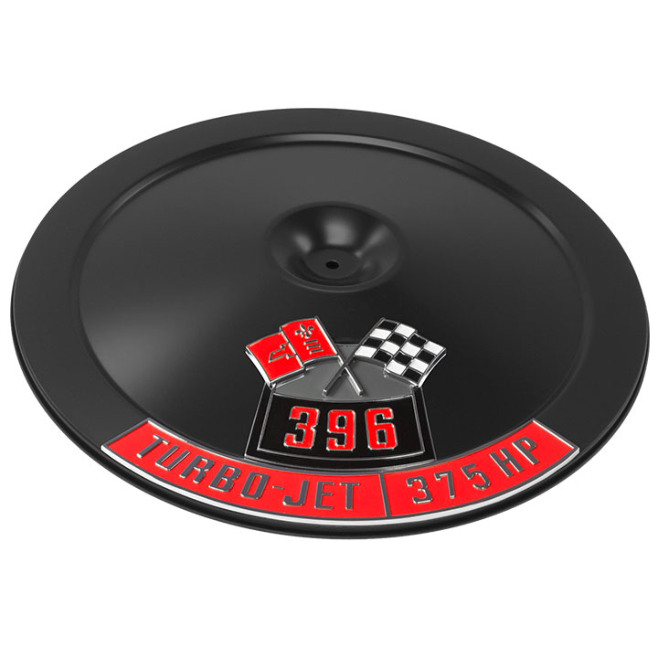 1962-1992 G-Body 14 Inch Air Cleaner Black Lid With Die Cast Emblems, 396, 375 Horsepower