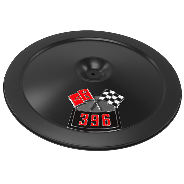1962-1992 G-Body 14 Inch Air Cleaner Black Lid With Die Cast Emblems, 396