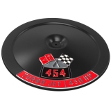 1962-1979 Nova 14 Inch Air Cleaner Black Lid With Die Cast Emblems, 454, 450 Horsepower Image