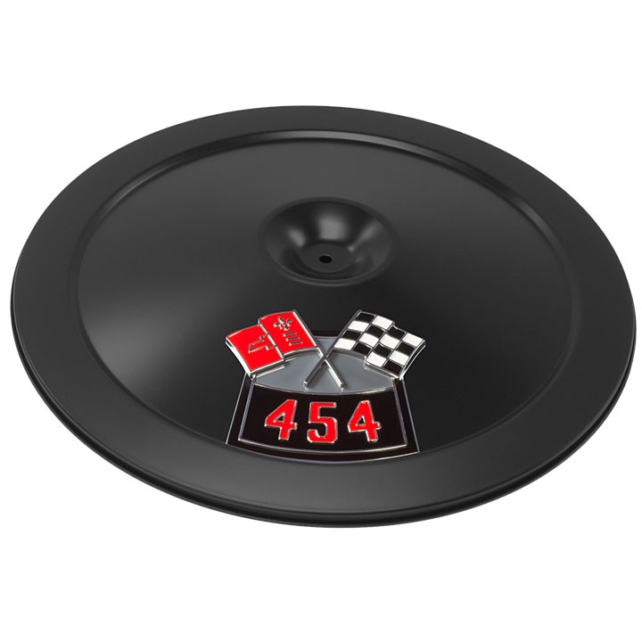 1962-1992 G-Body 14 Inch Air Cleaner Black Lid With Die Cast Emblems, 454