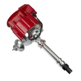 1962-1979 Nova Chrome Aluminum HEI Electronic Distributor with 50K Coil - Red Super Cap Image