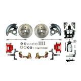 1964-1972 El Camino Front Disc Brake Conversion Kit, 8 Inch Chrome Booster, 2 Inch Drop, Red Show N' Go Image
