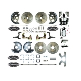 1964-1972 Chevelle 4 Wheel Disc Brake Kit, 8 Inch Chrome Booster, Black Wilwood Calipers, Stock Height Image