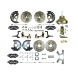 1964-1972 El Camino 4 Wheel Disc Brake Kit, 9 Inch Booster, Black Wilwood Calipers, Stock Height Image