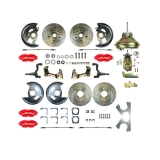 1964-1972 El Camino 4 Wheel Disc Brake Kit, 9 Inch Booster, Red Wilwood Calipers, Stock Height Image