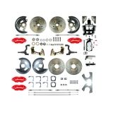 1967 Camaro 4 Wheel Disc Brake Kit, 8 Inch Chrome Booster, Red Wilwood Calipers, Stock Height Image