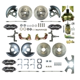 1962-1967 Nova 4 Wheel Disc Brake Kit, 3 Stud Booster, Black Wilwood Calipers, Stock Height Image