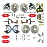 1962-1967 Nova 4 Wheel Disc Brake Kit, 3 Stud Booster, Red Wilwood Calipers, Stock Height Image