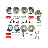 1968-1974 Nova 4 Wheel Disc Brake Kit, 11 Inch Booster, Red Wilwood Calipers, Stock Height Image