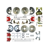 1964-1972 Chevelle 4 Wheel Disc Brake Kit, 9 Inch Booster, Red Show N' Go Image