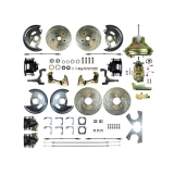 1968-1974 Nova 4 Wheel Disc Brake Kit, 11 Inch Booster, Black Show N' Go, Non-Staggered Image